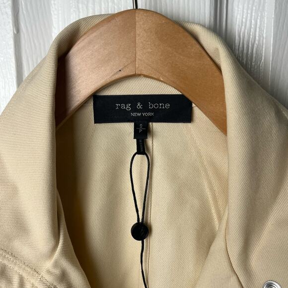 Rag & Bone Trail Long Sleeve Cotton Crop Jacket in Ecru Beige S - Picture 8 of 9